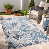 Sufa 2'7" x 7'3" Coastal Outdoor Floral Transitional Natural Gray/Ink/Smoke/Dark Gray/Multi Brown/Off White/Dark Blue/Black/Gray/Blue/Navy Outdoor Runner - Hauteloom