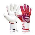 GK Saver football goalkeeper gloves MODESTY P05 ARGO FIT special fingers cut professional goalie gloves pink & white size 6 to 11. (NO PERSONALIZATION, SIZE 8)