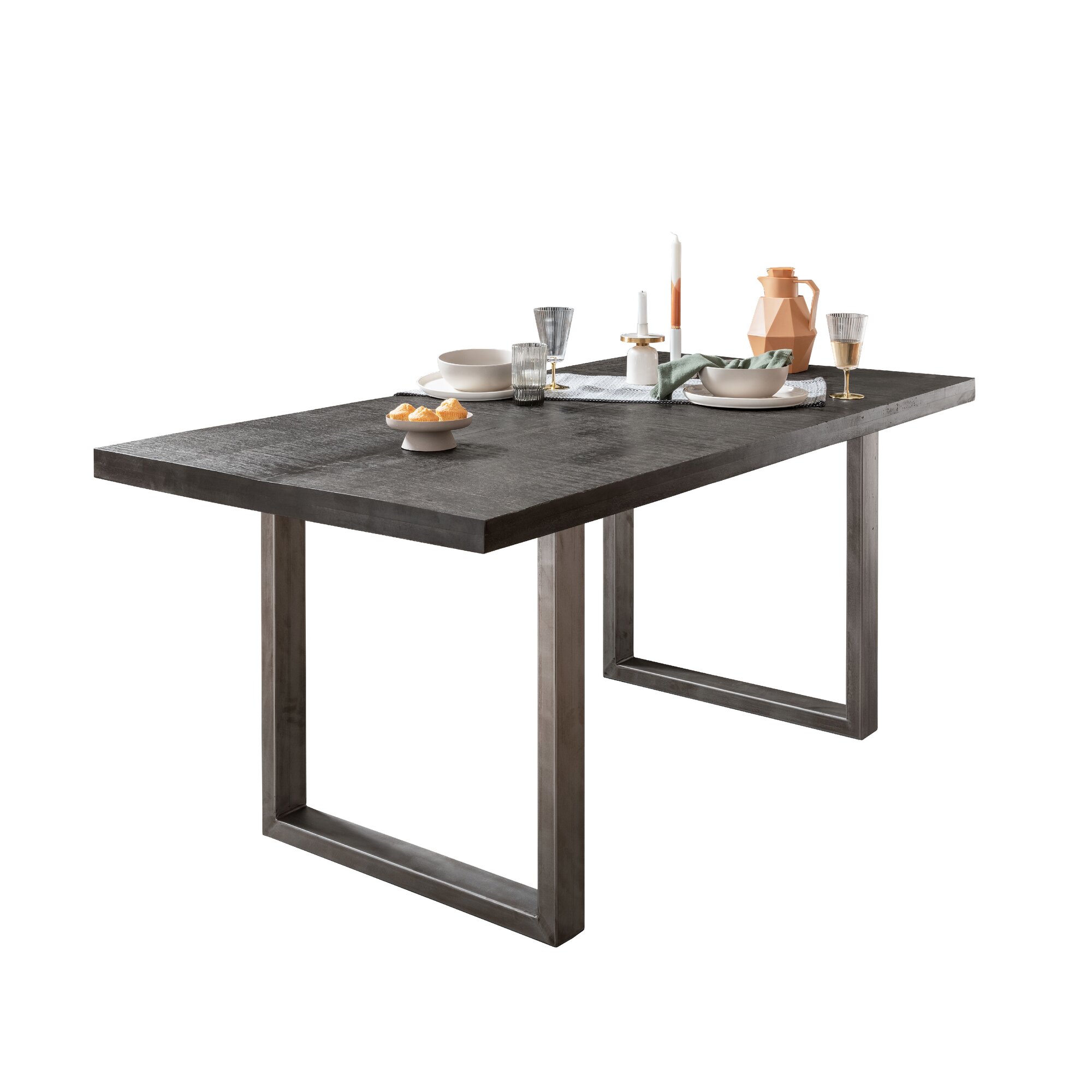 3S Frankenmöbel »Cosma« Massivholz Esstisch grau WZ-0480 / 160x90 cm
