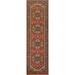 Orange Geometric Heriz Serapi Oriental Area Rug Handmade Wool Carpet - 2'6" x 5'10"