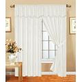 Prime Linens Jacquard Curtains for Bedroom with Pelmet Fully Lined Heavy Pencil Pleat Curtains With 2 Tie Backs (66″x 54″ (168cm x 137cm), Malta White)