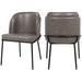Trent Austin Design® Philpott Tan Faux Leather Dining Chair, Set Of 2 Upholstered/Fabric in Gray | 31 H x 22 W x 23 D in | Wayfair