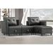 Gray Sectional - Latitude Run® Tomario 4- Piece Upholstered L-Shaped Modular Sectional w/ Storage | 33.9 H x 86.21 W x 55.9 D in | Wayfair