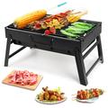 Uten Portable Charcoal Grill Stainless Steel/Cast Iron in Black/Gray | 9.5 H x 17.52 W x 12.8 D in | Wayfair X1780