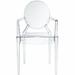 Rosdorf Park Shavonne King Louis Back Stacking Arm Chair in Clear Plastic/Acrylic/Plastic/Acrylic/Plastic | 36 H x 21 W x 22 D in | Wayfair