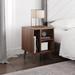 Corrigan Studio® Warwick Mid-Century Modern Nightstand Wood in Brown | 20.5 H x 15.5 W x 15.5 D in | Wayfair 8894BAD47FEB4A279BF6AAA4C9063DAA