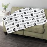 Zoomie Kids Norlanwell Paw Fuzzy Pet Soft Custom Name Throw Polyester/Microfiber/Fleece/Microfiber | 34 H x 54 W in | Wayfair