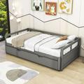 Red Barrel Studio® Twin Size Wooden Daybed w/ Trundle Wood in Gray | 23.2 H x 41.8 W x 78 D in | Wayfair F36E69088B084B90B8868EFF1D1AEC31