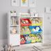 Slevin Isabelle & Max™ Toy Organizer Wood/MDF in Red/Yellow | 39.4 H x 44.3 W x 11.8 D in | Wayfair 30A747BC31C14AEE9A1D8AC2CAADF091