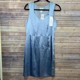 J. Crew Dresses | J. Crew Pale Blue Sheath Pleated Bust Dress 100% Silk Nwt Size 10 | Color: Blue | Size: 10