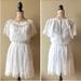 Free People Dresses | Free People Lace Flutter Sleeve Boho Dress | Color: White | Size: Xs