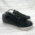 Adidas Shoes | Adidas Mens Sneakers Black Leather Clam Lace Up Shoes Neo Label 3 Stripe Sz 7.5 | Color: Black/White | Size: 7.5