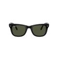 Ray-Ban Men's Folding Wayfarer Square Sunglasses, Black & Crystal Green, 54 mm