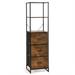 Costway Freestanding Vertical 3 Drawer Dresser with 3 Shelves-Rustic Brown