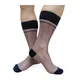 Chaussettes rayées pour hommes sexy confortables transparentes en nylon pour l'été