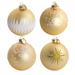 Martha Stewart Holiday Ball Ornament 4 Piece Set in Gold - 4 Piece