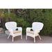 Set of 2 Windsor White Resin Wicker Chair with Cushion