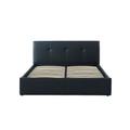 Lit coffre simili noir 140x190 sommier inclus