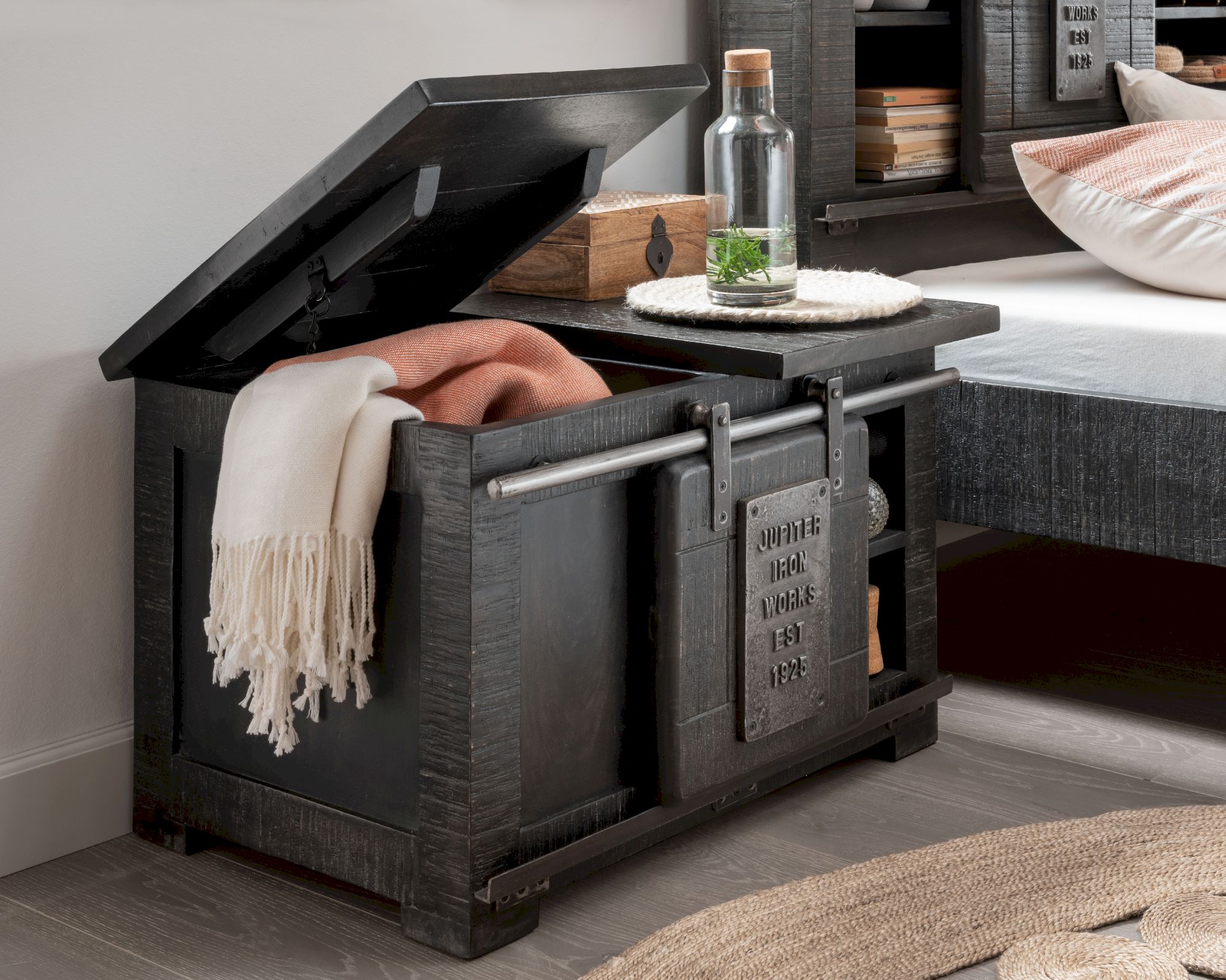 3S Frankenmöbel »Cosma« Massivholz TV Board VII grau WZ-0480 / 76x46x51 cm