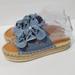 American Eagle Outfitters Shoes | American Eagle Blue Denim Bow Espadrille Sandals | Color: Blue | Size: 7