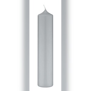 Kopschitz Kerzen Altarkerzen, Kaminkerzen Silbergrau 250 x Ø 100 mm, 4 Stück, Kerzen mit Dornbohrung in RAL Kerzengüte Qualität Image