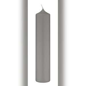 Kopschitz Kerzen Altarkerzen, Kaminkerzen Grau 300 x Ø 70 mm, 4 Stück, Kerzen mit Dornbohrung in RAL Kerzengüte Qualität Image