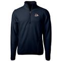Men's Cutter & Buck Navy Fresno State Bulldogs Team Logo Cascade Eco Sherpa Fleece Quarter-Zip Pullover Jacket