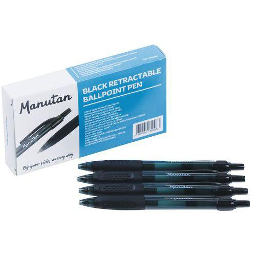 stylo bille rétractable noir - manutan