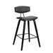 Bar Height Wooden Bar Stool with Curved Leatherette Seat - 14 L X 16 W X 29.5 H