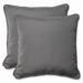 Pillow Perfect 18.5-inch Throw Pillow with Charcoal Sunbrella Fabric (Set of 2)