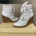Michael Kors Shoes | Michael Kors Leather Vanilla Wedge Sneaker | Color: Cream/White | Size: 9.5