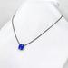 Nine West Jewelry | Nwt - Nine West - Blue Glass Square Pendant 16” Black 925 Chain W/ Hook Closure | Color: Black/Blue | Size: Os