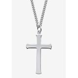 Men's Big & Tall Men'S Sterling Silver Cross Cross Pendant (29Mm) With 24 Inch Chain by PalmBeach Jewelry in White