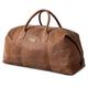 DRAKENSBERG Duffel Weekender Large Vintage Retro Design Expandable Travel Bag for Men and Women Handmade in Premium Quality 60L Full Leather Havana Brown DR00306