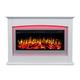 2024 35 INCH TRUFLAME LED FLAMES WHITE MANTEL GLASS TRUFLAME WALL MOUNTED ELECTRIC FIRE