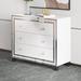 MOLAMOLA 3 - Drawer Mirrored Accent Chest Wood/Glass in Brown/White | 35.24 H x 41.34 W x 17.72 D in | Wayfair W104340286