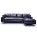 Blue Reclining Sectional - 17 Stories Albieri Genuine Leather Sofa & Chaise Genuine Leather | 36 H x 84 W x 70 D in | Wayfair