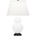 Robert Abbey Double Gourd Table Lamp Ceramic/Fabric in White/Brown | 31 H x 9.5 W x 31 D in | Wayfair MLY57