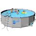 SereneLife 18 ft x 4 ft Metal Frame Pool Set Steel in Gray | 48 H x 216 W x 216 D in | Wayfair SLPORND18