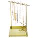 Everly Quinn Metal Jewelry Holder Necklace Hanger Stand Metal in Yellow | 14.17 H x 11.41 W x 12.2 D in | Wayfair 297612FA64A6442885091D0EF208DA8F