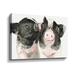 Gracie Oaks Piglet Kisses Gallery Canvas in Black/Pink | 12 H x 18 W x 2 D in | Wayfair 2BD545B561EA4741B1B9D7E1B1CA6AC7