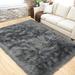 Gray 96 x 72 x 2.38 in Living Room Area Rug - Gray 96 x 72 x 2.38 in Area Rug - Everly Quinn Rug, Faux Sheepskin Shag Rug, Home Style Sheepskin Rug, Area Rug For Bedroom Living Room Dark Sheepskin | Wayfair