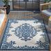 White 63 x 47 x 0.3 in Area Rug - Well Woven Dorado Arid Modern Indoor/Outdoor Medallion Persian Blue Hi-Lo Area Rug | Wayfair DO-504-4