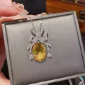 Collier en argent avec pendentif nœud papillon pour femme bijoux de bureau élégant jaune