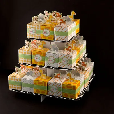 Boîtes à Bonbons avec Animaux Sauvages pour Décoration de ixd'Anniversaire Sac d'Emballage Cadeau