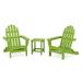 POLYWOOD Classic Folding Adirondack 3-Piece Set with Long Island 18" Side Table