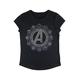 Marvel Avengers - Avenger Emblems Women's Rolled-sleeve Black L