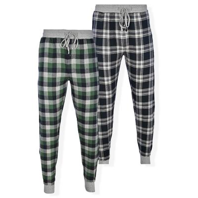 Men's Big & Tall Mens Hanes 2Pk Flannel Sleep Jogger Men'S Sleepwear by Hanes in Green Black (Size 3XL)
