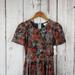 Lularoe Dresses | Lularoe Amelia Pleated Dress Womens Size Xs Floral Short Sleeve Stretch Red Nwt | Color: Gray/Red | Size: Xs