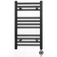 Myhomeware 300mm Wide Black Electric Bathroom Heated Towel Rail Thermostatic Warmer Radiator Precise Control (300 x 600 mm (BTU: 758))